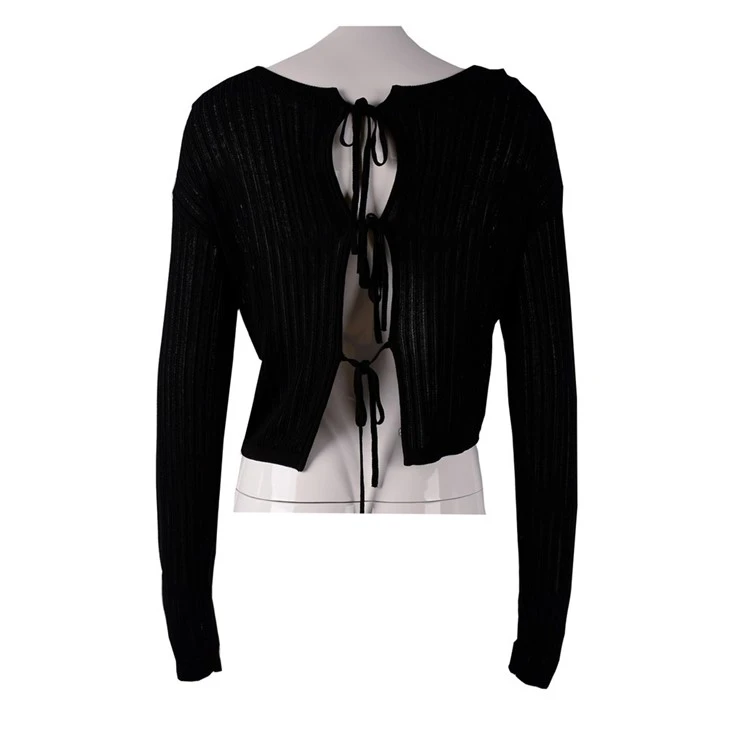 Crewneck Long Sleeve Pullover With Strap